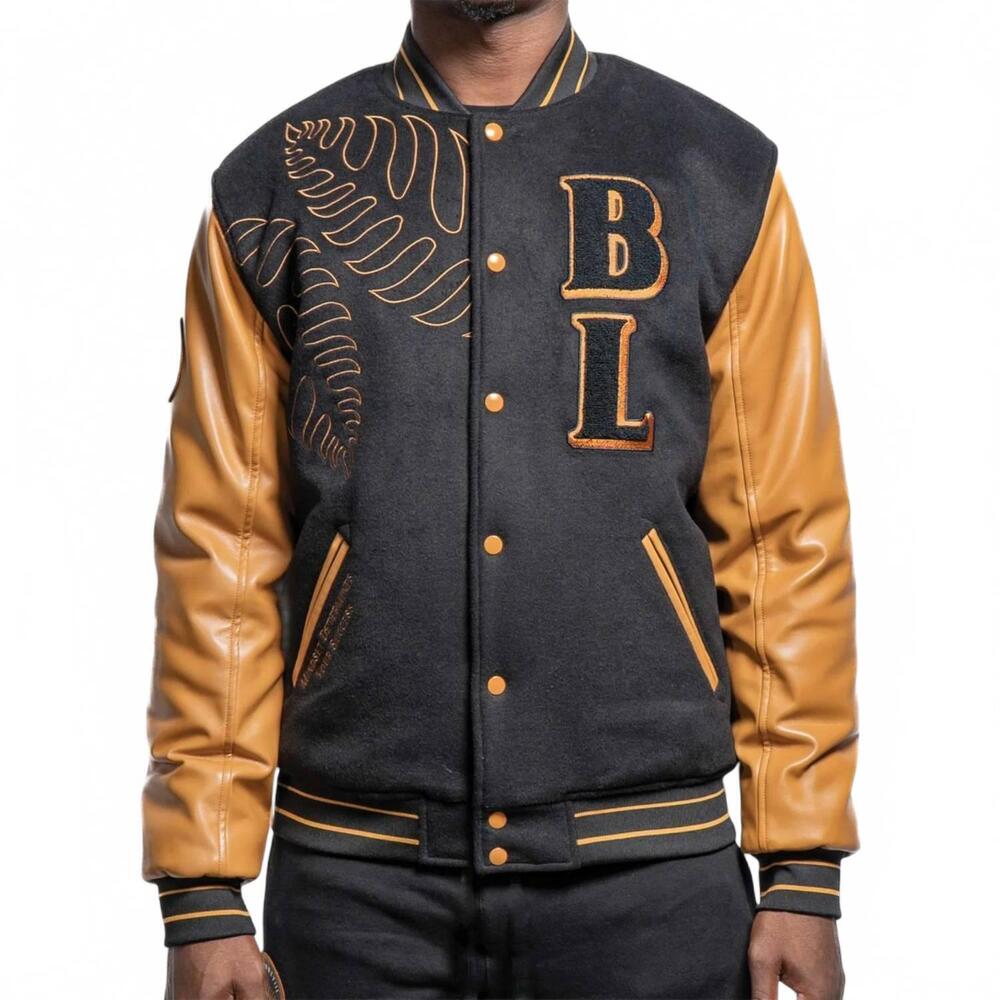 NEW BLAC LEAF successful mindset bomber jacket in black